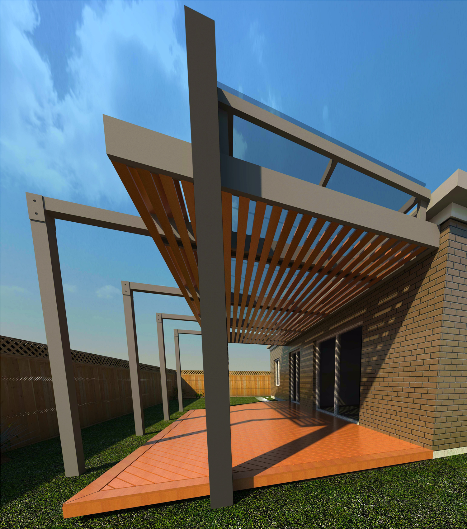 jbcs patented pergola - MODERNA (east elevation)