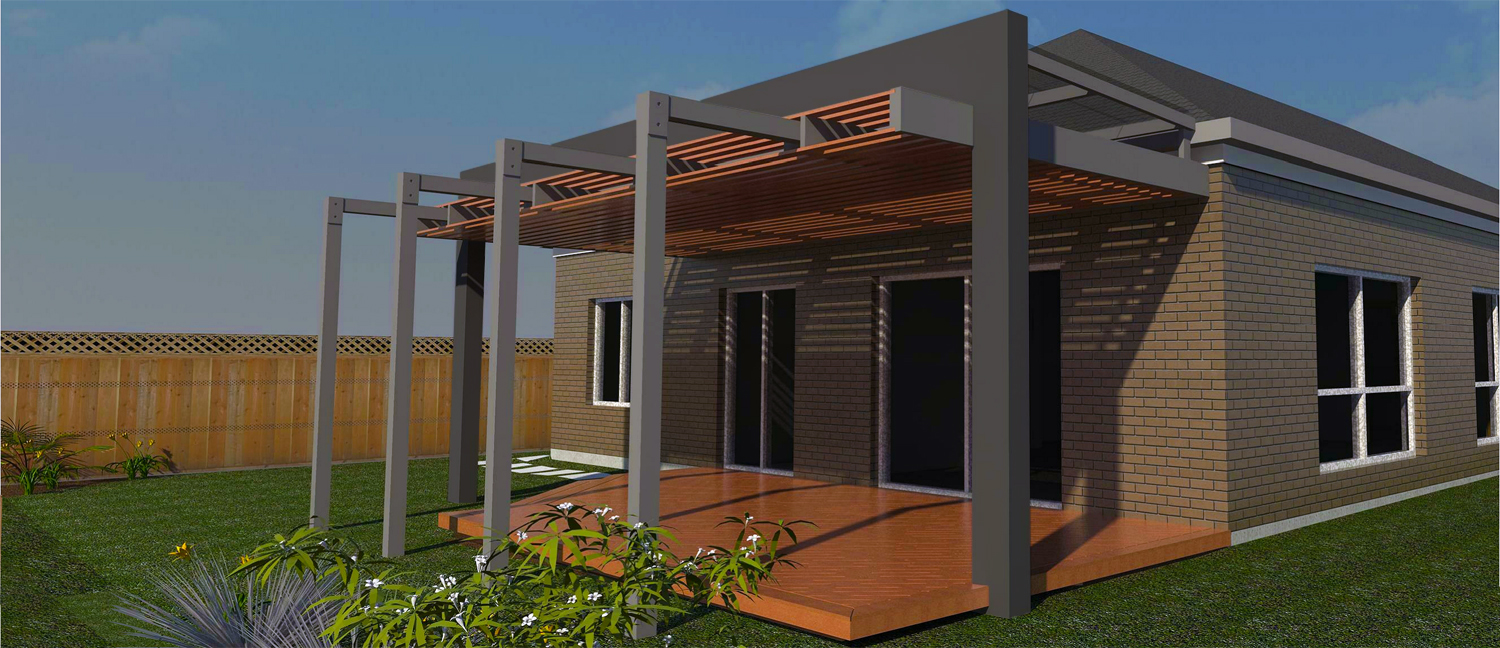 jbcs patented pergola - MODERNA (sotuth-east elevation)